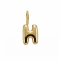 Pendente lettera H a bolla in acciaio inossidabile dorato lucido per gioielli DIY - Lettera H / Oro