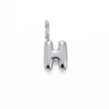 Silver stainless steel bubble letter H initial pendant charm for DIY jewelry - Pendant Only (Without Chain) (Letter H) / Silver
