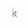 3D silver balloon letter K pendant in stainless steel for DIY jewelry necklace and bracelet - Pendant Only (Letter K) (Without Chain) / Silver