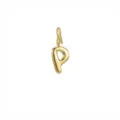 Elegant polished gold stainless steel bubble letter P initial pendant for DIY jewelry - Pendant Only (Letter P) / Gold