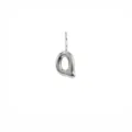 Polished silver bubble initial 'a' pendant in stainless steel for DIY jewelry making - Pendant Only (Letter Q) / Silver