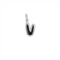 Polished silver stainless steel bubble letter V pendant charm for DIY necklaces and bracelets - Pendant Only (Letter V) / Silver