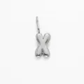 3D silver stainless steel bubble letter X charm pendant for DIY necklace bracelet - Pendant Only (Letter X) / Silver