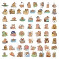 Set de pegatinas lindas de capibara de dibujos animados, calcomanías impermeables para diario. - Estilo Capibara B (60 Hojas)