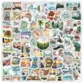 100pcs pegatinas de viaje al aire libre impermeables vintage camping pack para maleta - Viajes al Aire Libre (103 Hojas)
