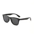 Occhiali da sole polarizzati quadrati in TR90 nero con eleganti rivetti per uomo e donna - Lente grigia / Nero Opaco