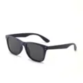 Occhiali da sole polarizzati TR90 nero opaco classici con rivetti argentati per uomo e donna - Lente grigia / Montatura Blu