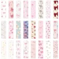 24 pcs marcapáginas lazo rosa Coquette bonito estética ballet regalo para estudiante - Estilo Coquette / Paquete de 24 Pzas (3.9x15cm)