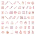 Schattig roze stickervel esthetische deco waterdichte vinyl stickers voor dagboek planner. - Roze Brood Bakkerij - 60 Vel