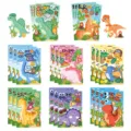 Ninos DIY Dibujos Animados Dinosaurio Cara Cambiante Pegatinas Juguete De Rompecabezas - Cazadoras de demonios - 8 hojas / 10.3*15.3cm