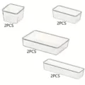 Klares Plastik Aufbewahrungsboxen Set transparente Desktop Organizer Dosen 8Stk - 8-teiliges Set