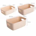 Panier de rangement en plastique boite organiseur de bureau avec poignees petit grand. - S / Abricot
