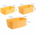 Plastik Desktop Aufbewahrungskorb Organizer fuer Kosmetik Snacks Kueche Sortierbox - Gelb