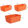 Plastik Aufbewahrungskorb Desktop Organizer Mehrgroessen Orange Haushaltsbehaelter Box - Orange