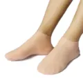Silicone moisturizing socks skin color foot care anti-cracking elastic soft variant. - Nude