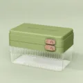 Moule à glaçons double couche pour la maison avec bac transparent et couvercle vert d'été. - Monocouche / Vert