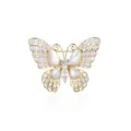 Κομψή χρυσή καρφίτσα πεταλούδα με πέρλες και ζιργκόν, ιδανική για κομψές γυναικείες εμφανίσεις. - 168#