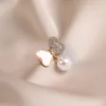Elegant butterfly pearl rhinestone brooch lapel pin dress accessory for women and girls - Gold