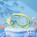 Lunettes de natation grand cadre etanches antibuee en silicone pour enfants top - Lunettes de natation anti-buée haute clarté (Enfant - Bleu et jaune)