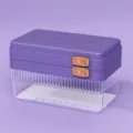 Bac à glaçons violet de type presse avec boîte de rangement transparente pour cuisine. - Monocouche / Violet