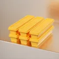 Lot de 6 bacs à glaçons longs et jaunes avec couvercles, en plastique pour la maison. - Bacs à glaçons, lot de 6