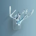 Creative light blue transparent antler wall hook for modern home decor and keys organizer - Transparent Blue
