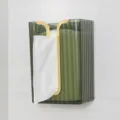 Porte-mouchoirs mural en plastique vert foncé translucide avec bordure dorée pour salle de bain. - Vert Foncé