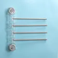 Porte-serviettes rotatif à ventouse sans perçage étagère murale salle de bains multi-bar - 4 barres / Blanc Clair