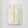 Boîte à mouchoirs murale transparente avec cadre doré, distributeur de luxe pour salle de bain. - Blanc Clair