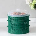 Couverture alimentaire en filet à 4 couches, tente de légumes anti-poussière pliable verte pour table - 4 Rangs / Vert