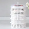 Cubierta de alimentos apilable de 6 capas de malla a prueba de polvo para verduras - 6 Capas / Blanco