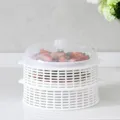 Cubierta de alimentos de malla de plástico blanco de 3 capas con tapa antipolvo, 24 cm. - 3 Capas / Blanco