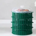 Cubierta de comida hueca de 5 capas de plástico malla plato cubierta a prueba de polvo - 5 Niveles / Verde