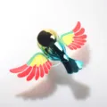 Décoration de casque d'oiseau volant mignon, accessoire de moto coloré et brillant. - Ailes Rouges