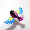 Accessoire de décoration de casque d'oiseau coloré, oiseau volant métallique pour voiture. - Ailes Bleues