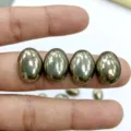 High quality natural oval pyrite cabochons with metallic luster for DIY jewelry making - Oval Cabochon (13x18mm) / Gold