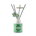 Reed aroma diffuser set with green floral decorative sticks and ceramic bottle for home. - Gardenia White Tea / 150ml