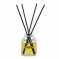 Glass reed diffuser bottle with black sticks and yellow liquid fragrance for home decor and air fresh - 50ml / Osmanthus