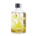 Preserved flower floating aromatherapy glass bottle with silver cap, elegant home decor. - Jasmine / 120ml