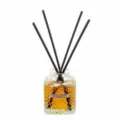 Glass bottle reed diffuser with black sticks and amber fragrance liquid for home air freshener. - 50ml / Oud Wood