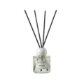 Glas-Duftdiffusor-Flasche mit schwarzen Stäbchen und weißer Kappe für Raumduft und Zuhause. - 50ml / Jasmin