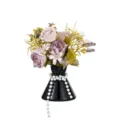 Diffusore di aromi per ambienti con vaso nero e rose artificiali per la decorazione. - Viola - Ornamento bouquet (Senza olio essenziale)