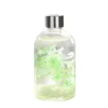 Clear glass aromatherapy diffuser bottle with green preserved flowers and liquid inside. - Pure White Gardenia / 120ml