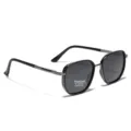 Classic black square polygonal polarized sunglasses with TR90 frame for UV protection - Matte Black