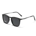 Classic TR90 polarized square sunglasses with UV400 protection for men and women - Matte Black