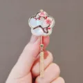 Chinese style plum blossom brooch with tassel elegant vintage lapel pin suit accessory - 177# Red Plum Blossom Brooch
