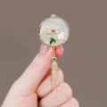 Chinese style round fan metal tassel brooch elegant retro suit pin for women accessory - 178# Peony Brooch