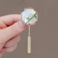 Chinese style fan tassel brooch mother of pearl bamboo design retro dress pin jewelry for women - 180# Bamboo Brooch