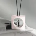 Moderne minimalistische vierkante gipsen vaas riet diffuser huis geur decoratie - Vierkant Roze Aromatherapie Ornament