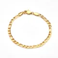 Elegantes, 18 Karat vergoldetes Figaro-Kettenarmband aus Edelstahl für modische Damen - Figaro-Kette (C020)